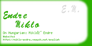 endre miklo business card